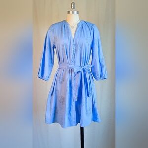 Cynthia Rowley Blue Floral Cotton Button-Down Dress